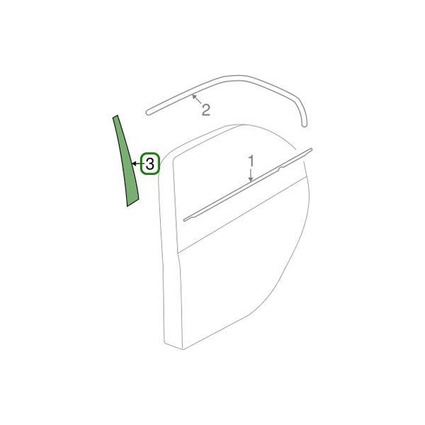 Mitsubishi OEM Rear Door Center Tape (RH) | 2003-2006 Mitsubishi Evo 8/9 (7410A032XA)